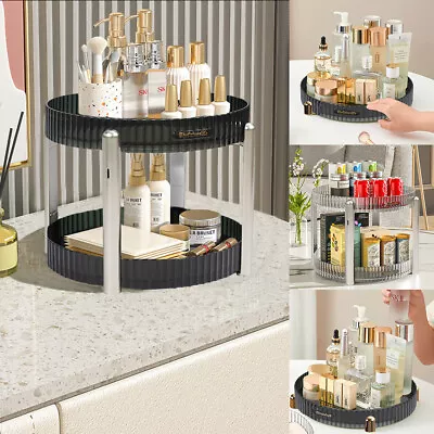 Rotating Beauty Makeup Organiser Cosmetics Storage Box Perfume Display Stand UK • £8.95