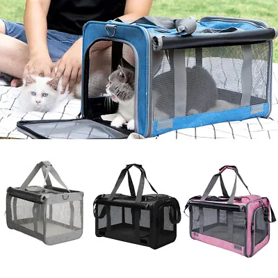 Folding Fabric Pet Bag Carrier Car Seat Dog Cat Safety Travel Shoulder Portable • £12.95