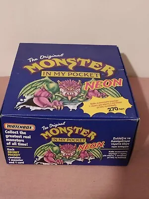 Vtg Monster In My Pocket Neon Full Box 25 Packs Matchbox 1992 Greek New • $125