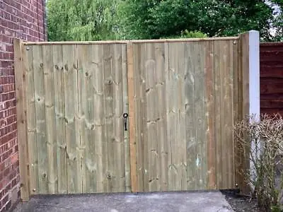 Wooden Driveway Gates High Quality Pressure Treated Redwood Bespoke Gates • £389