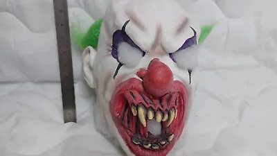 Fancy Dress Halloween Scary Clown Horror Mask With Hair Full Face • £9.99