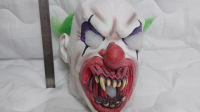 Fancy Dress Halloween Scary Clown Horror Mask With Hair Full Face • £9.99