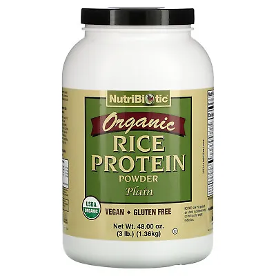 NutriBiotic Raw Organic Rice Protein Plain 3 Lbs 1 36 Kg Egg-Free Gluten-Free • $43.22