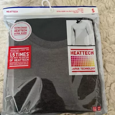 Uniqlo Men Heattech Extra Warm Grey Long Sleeve Top S • £15.17
