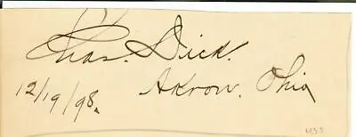 VINTAGE!  Ohio Senator  Charles WF Dick Clipped Signature Dated 1858 COA • $299.99