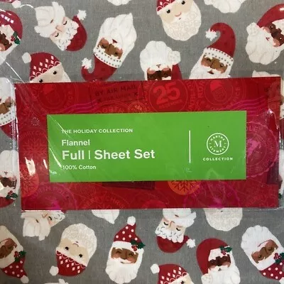 Martha Stewart Collection Printed Cotton Flannel 4-Pc. F Dear Santa Full • $58