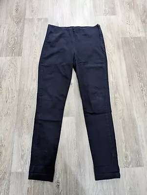 Joules Hepworth High-rise Slim Leg Casual Trousers UK Size 10 Navy Side Zip • £9.99