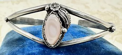 Vintage Navajo Native American Pink Mother Of Pearl Cuff Bracelet 925 • $48