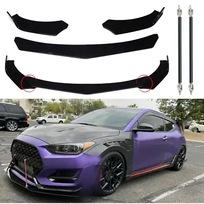 For Hyundai Veloster N Front Bumper Lips Spoiler Splitter+Strut Rods Body Kits • $39.99