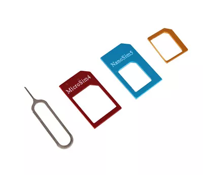 Metal4 In 1 Nano Sim Card To Micro Sim Card Standard Sim Card Adapter Adaptor Sx • $0.99