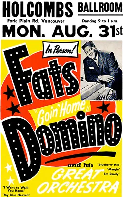 Fats Domino - Holcombs Ballroom Vancouver - 1959 - Concert Poster • $9.99