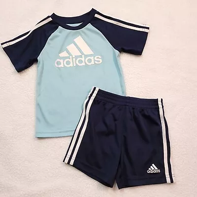 $12.49 • Buy ADIDAS Baby Boy's Short Sleeve Shirt & Shorts Outfit, 2-Piece Set Blue 12 Months