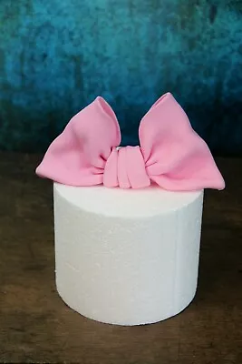 Edible Handmade LARGE PINK BOW Fondant Cake Topper ANY COLOUR • £20.99