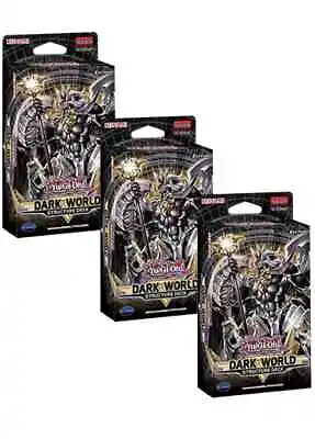 3x YuGiOh Dark World Structure Deck Bundle SR13 New Sealed 1st Edition TCG Cards • £22.50