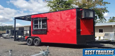 2022 8x22 Bbq Porch Enclosed Concession Trailer Vending 8 X 22 Electrical W Sink • $22995