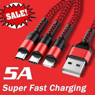 3 In 1 Universal Fast USB Charging Cable Multi Function Cell Phone Charger Cord • $6.95