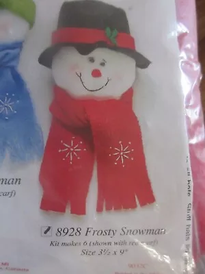 Mary Maxim Frosty Snowman Kit To Sew - Makes 6 Red Snowman Faces • $6