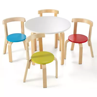 5 Pcs Kids Play Table And Chair Set Children Wooden Activity Table Daycare Furni • £89.95