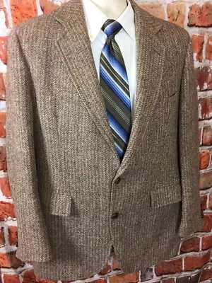 Vintage Harris Tweed Mens Blazer Sport Coat Wood Buttons Sz 40-42 (t6) • $50