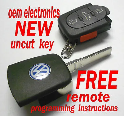 New Vw Volkswagen Keyless Remote Entry Transmitter Uncut Key Fob Hlo1j0959753f • $22.94