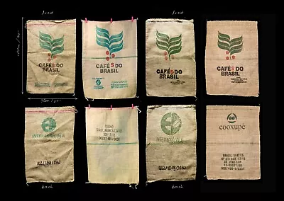 £24.81 • Buy Coffee Sacks SET 4 In 1 Burlap Bag Jute Cafes Do Brasil For Handmade And Decor