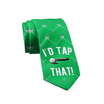 I'd Tap That Necktie Funny Neckties For Men Golf Tie Nerdy Golfing Ties Mens • $6.80