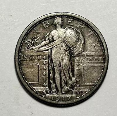 1917 D Type 2 Standing Liberty Quarter Vf • $108.50