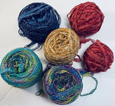 Lucci Metallic Ribbon Yarn Lot Of Assorted Colors & Amounts Multi No Labels New • $27.70