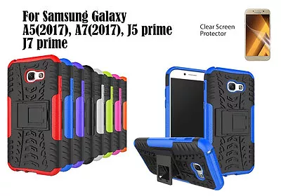 For Samsung Galaxy J5 J7 A5 A7 TPU Heavy Duty Kick Stand Case & Screen Film • $5.98