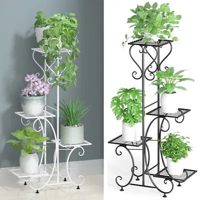 £23.95 • Buy Tall Metal Plant Stand Flower Pot Bonsai Shelf  Display Rack Balcony Garden