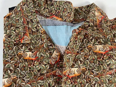 Pheasant Dog Shirt Mens Extra Large Brown Ring Necked Back Mens Vintage Button • $11.99