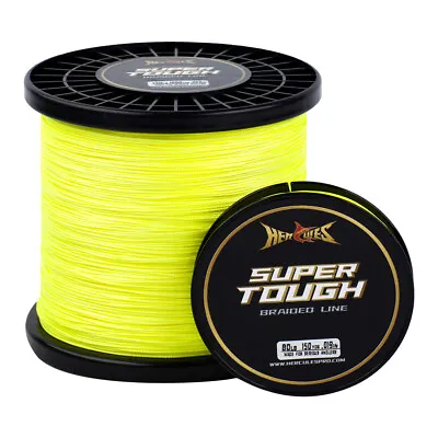 HERCULES Super Tough Fluorescent Yellow PE Braided Fishing Line High Visibility • $17.99