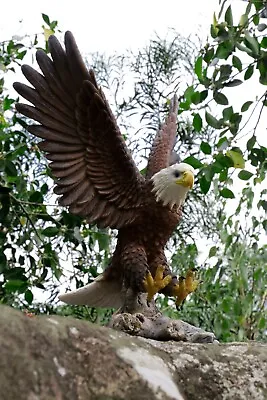 Flying Eagle Figure Garden Statue 2 Sizes Garden Decor Backyard Lawn Display • £247.06