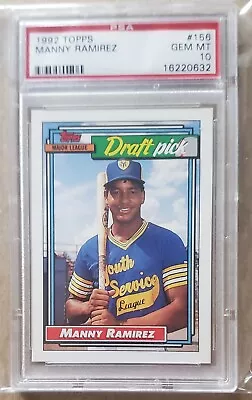 PSA 10 - 1992 Topps Manny Ramirez #156 - Gem Mint - Rookie - Draft Pick - RC • $45