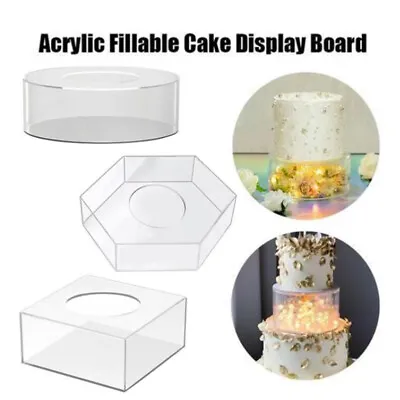 Acrylic Cake Separator Wedding Cake Fillable Clear Tier Cake Display Stand • £11.55