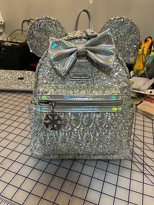 Disney Loungefly Lasr Minnie Mouse Holographic Sequin Backpack  • $46