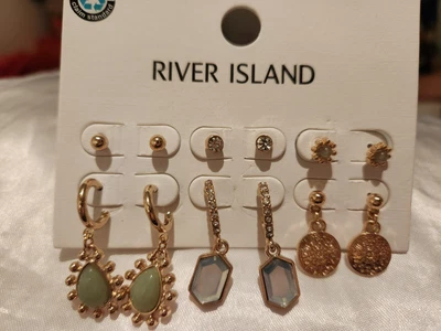 £11.99 • Buy River Island Glam Jewellery Set Gold Colour And Stones