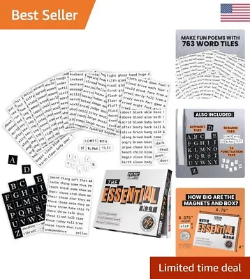 Poetry Tiles Essential Kit - 797 Word Magnets For Fridge Poetry And Messages • $43.99