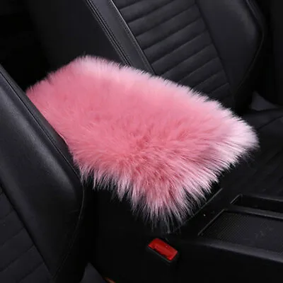Pink SUV Car Winter Warm Fur Plush Armrest Box Cover Mat Pad Cushion Accessories • $7.39