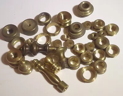 Lot Of Vintage Brass Lamp Parts Rings Spacers Risers Finials P10 • $15