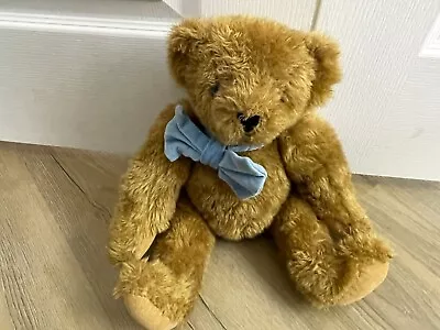 Authentic Vermont Teddy Bear Fully Jointed Classic Bear Plush Blue Bow Tie 15  • $15