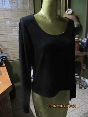 Mudd!  Long Sleeve Layering Black Top! Poly Rayon Spandex Scoop Neck Size Xl • $7.99