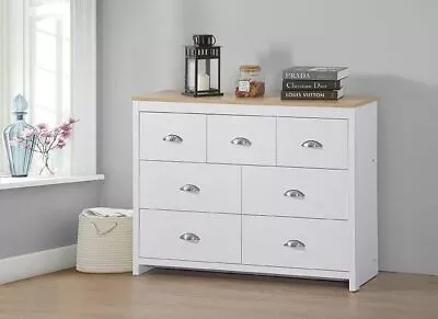 £159.99 • Buy 7 Drawer Merchant Chest Of Drawers In Grey Or White