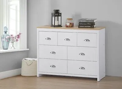 7 Drawer Merchant Chest Of Drawers In Grey Or White • £159.99
