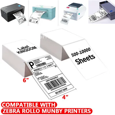 NEW 500-10000 Fanfold 4  X 6  Direct Thermal Labels Shipping For USPS UPS FedEX • $78.99