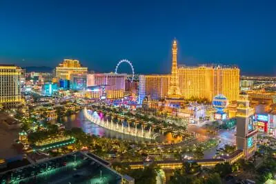 Las Vegas Strip Nevada Aerial View Photo Cool Wall Decor Art Print Poster 36x24 • $13.98