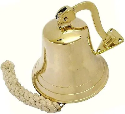 Last Order Wall Mounted Ship Bell Brass Nautical Bracket Pub Door School 3 &6INC • £12.49