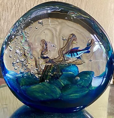 Stefano Toso Signed Murano Italy Art Glass Fish Aquarium Sculpture Paperweight • $295