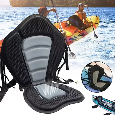 Universal Deluxe Canoe Kayak Seat SUP Padded Adjustable Straps Detachable Back • £22.90