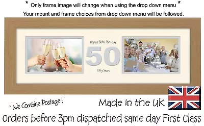 50th Birthday Photo Frame Two Box X2 6”x4” Photos By Photos In A Word 1225A • £17.99